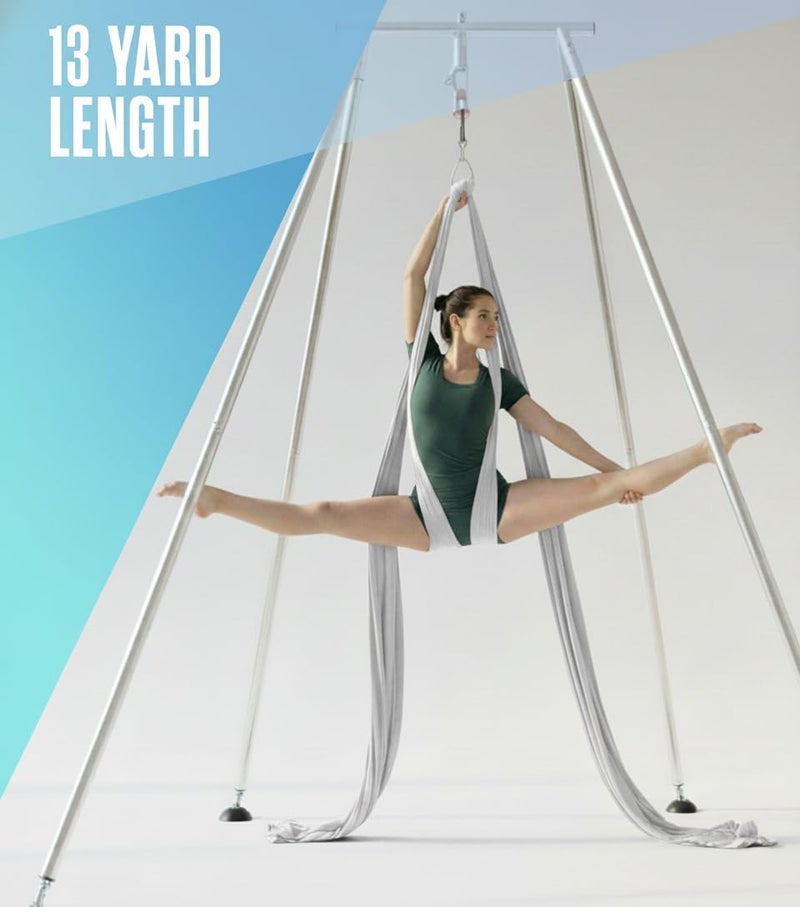 Houseables Aerial Silks, Yoga Swing, Aerial Yoga Hammock, Ariel Silk, Gymnastics Swing, Acrobatics Equipment, For Home, Indoor, Outdoor, Arial Setup, Rig, Sling, Portable - Image 2